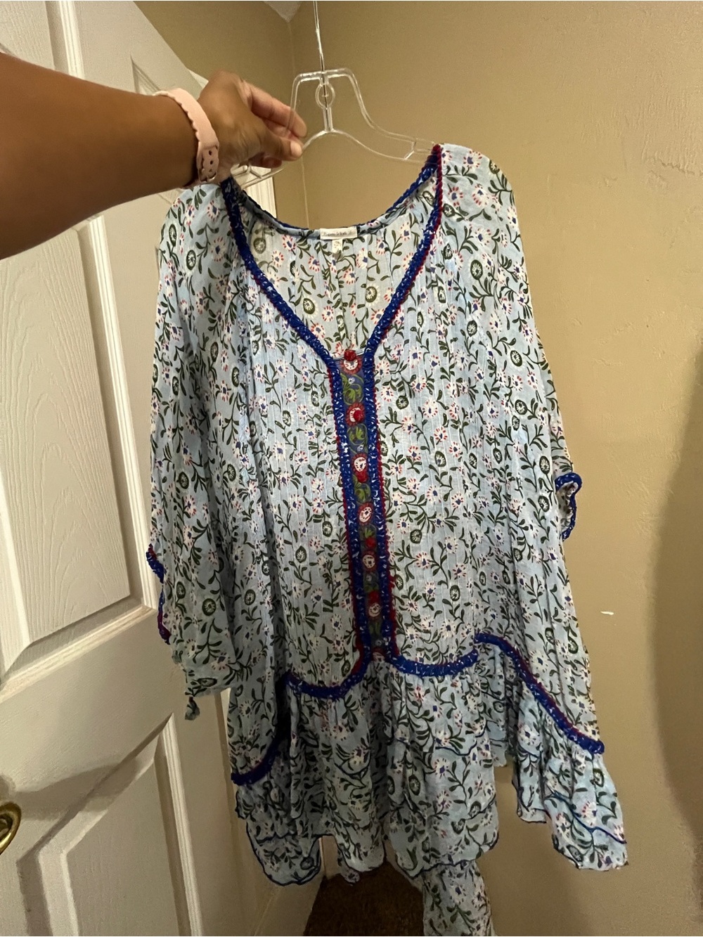 NWOT blue Poupette St Barth floral swimsuit coverup